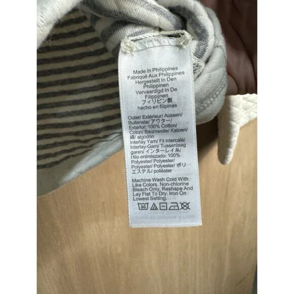 J.Crew Reversible Quilted Striped & Solid Womens Sweatshirt S Cotton/Polyester - Picture 4 of 10